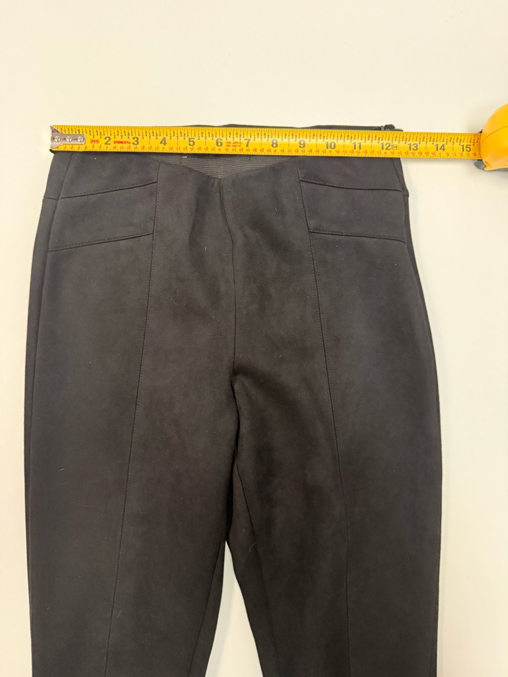 Zara Black High-Rise Skinny Sueded Ponte Pants, zippered ankle - Picture 8 of 14